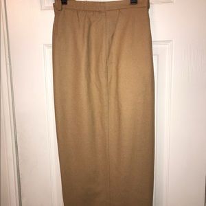 Camel-colored, fully-lined, wool blend trousers